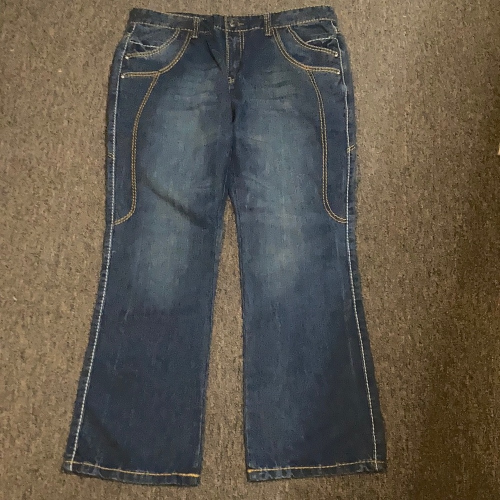 Blue denim jeans